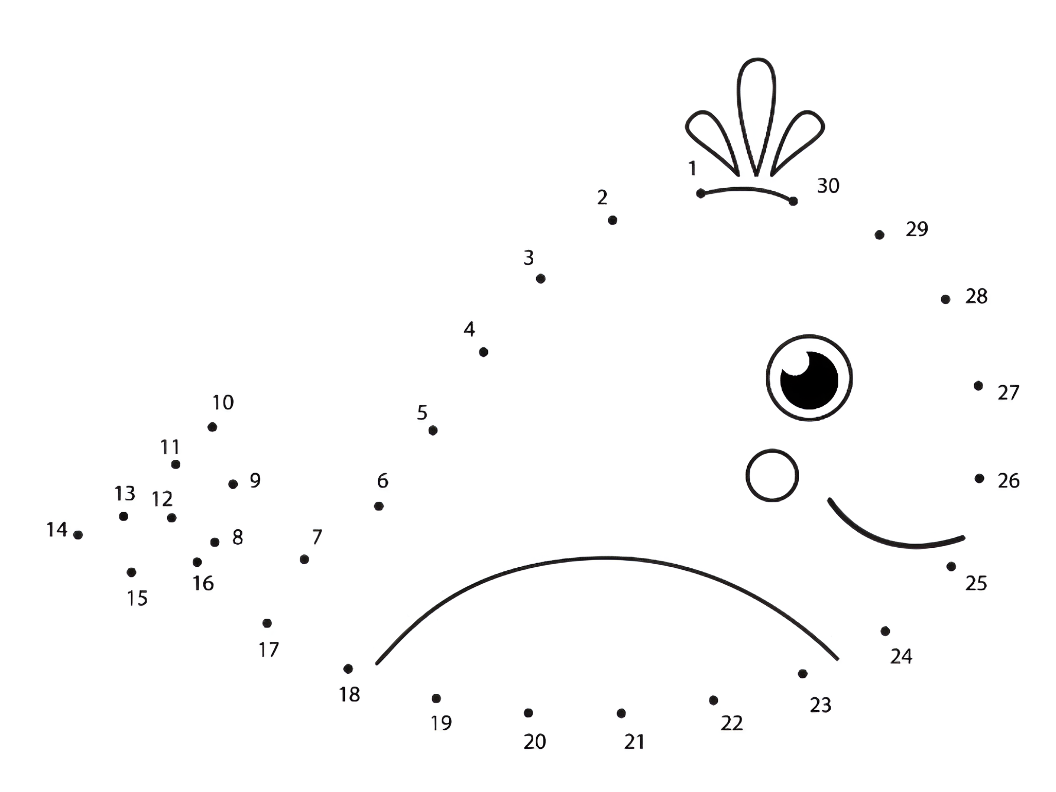 Whale dot to dot connection printable