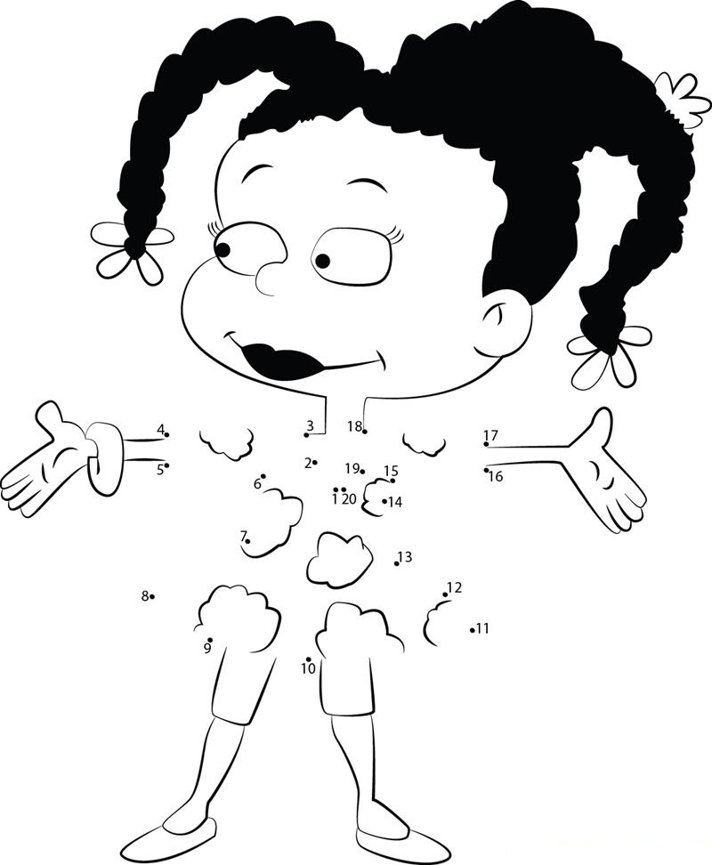 Rugrats Cutest Girl printable dot to dot worksheet