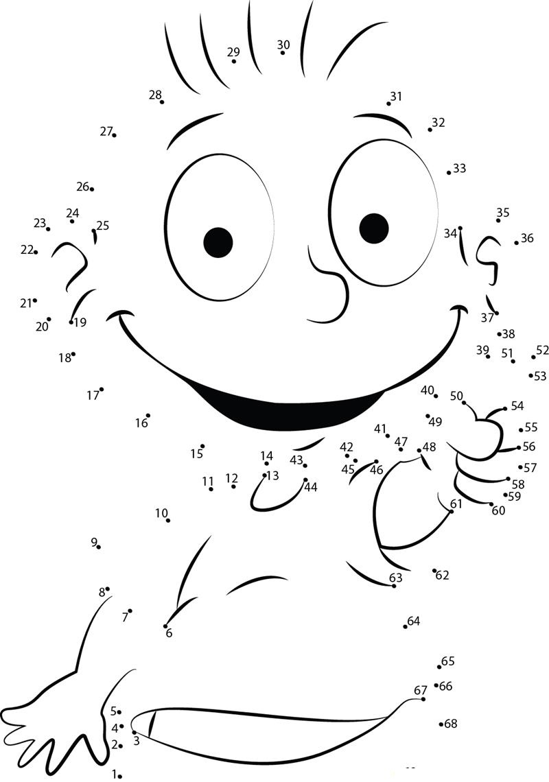 Sweet Rugrats printable dot to dot worksheet