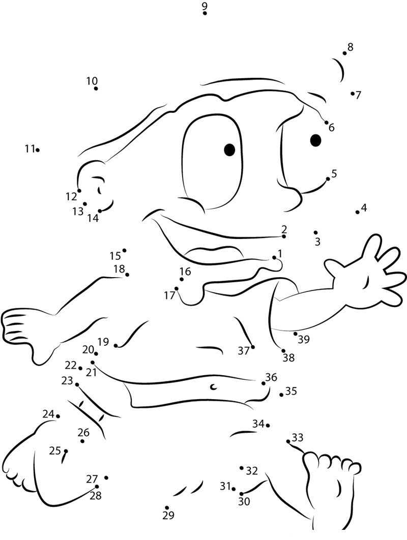 Tommy Running printable dot to dot worksheet