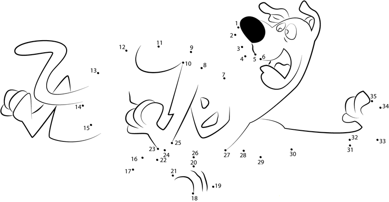 Scooby Doo Running printable dot to dot worksheet