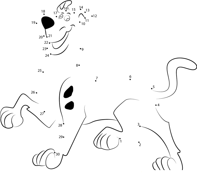 Scooby Doo Walking printable dot to dot worksheet