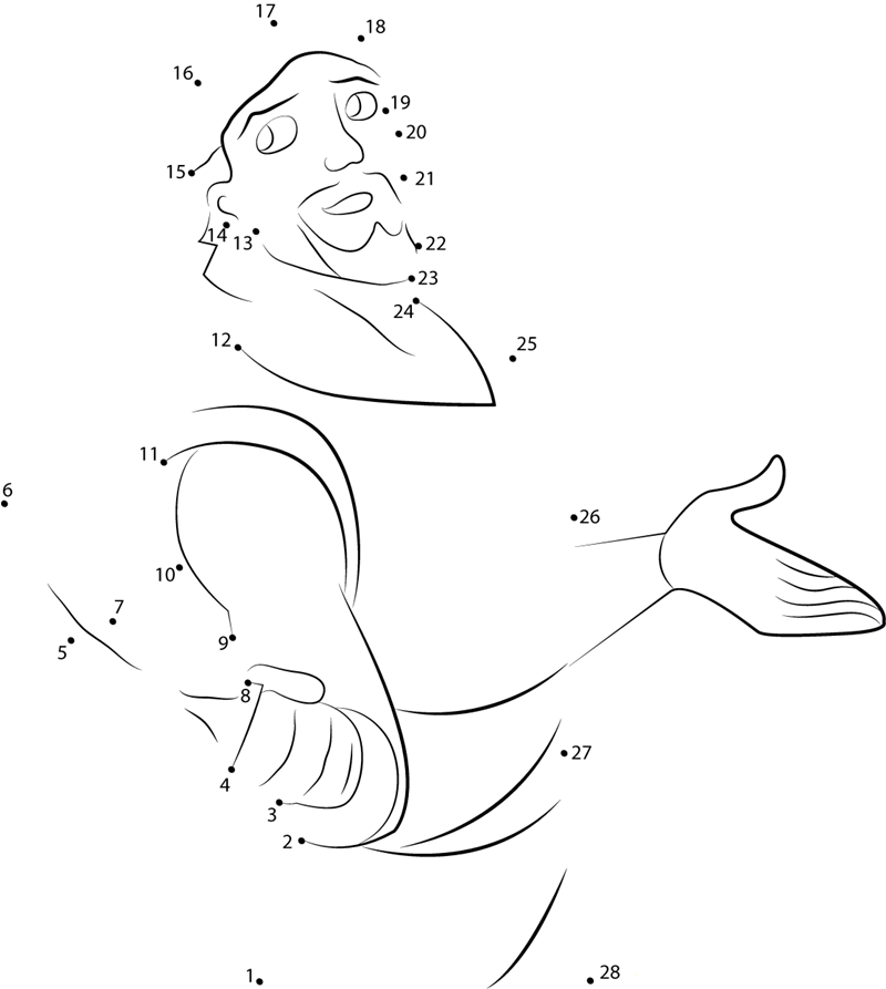 Sinbad Show Knife dot to dot worksheets