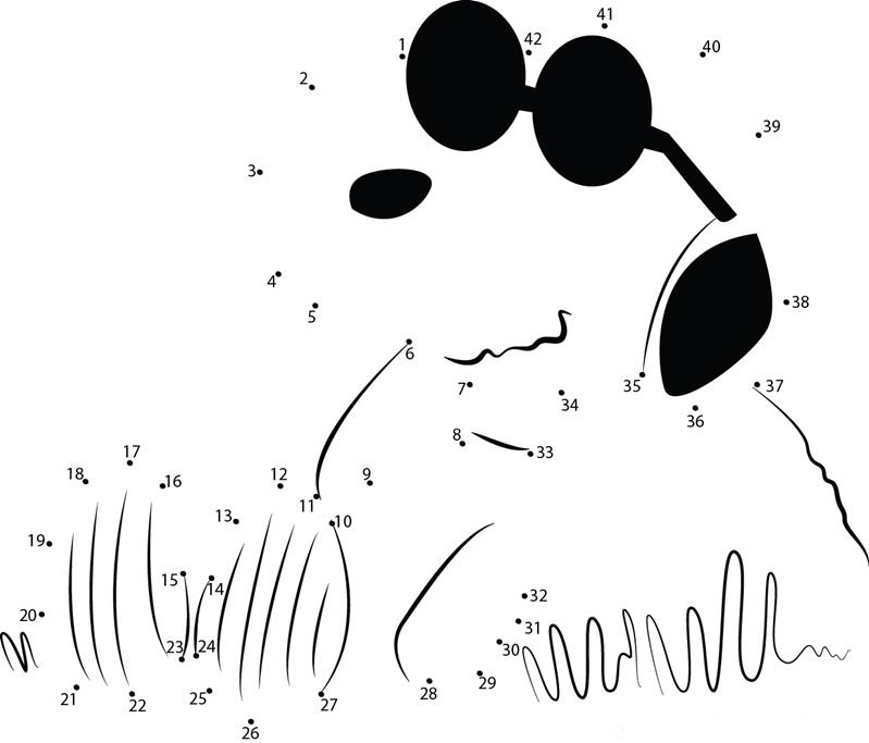 Smart Snoopy printable dot to dot worksheet