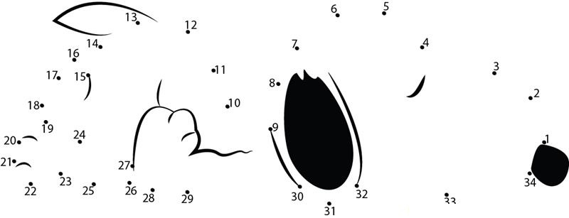 Snoopy Pet Dog printable dot to dot worksheet