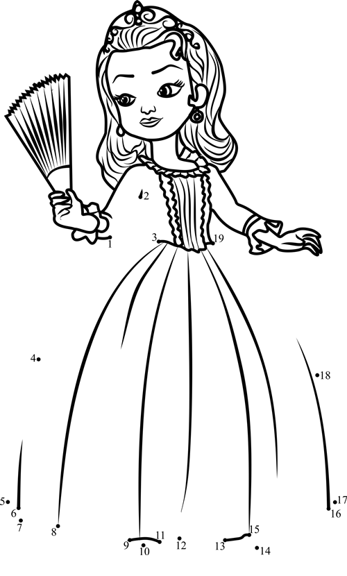 Princess-Amber-From-Sofia-The-First-Dot-To-Dot printable dot to dot worksheet