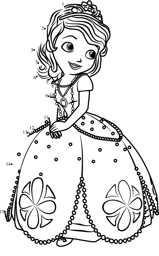 Princess-Sofia-From-Sofia-The-First-Dot-To-Dot printable dot to dot worksheet