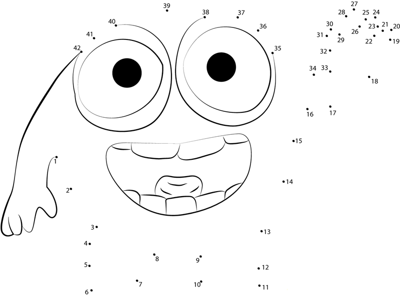 Close Up Of Alien dot to dot worksheets