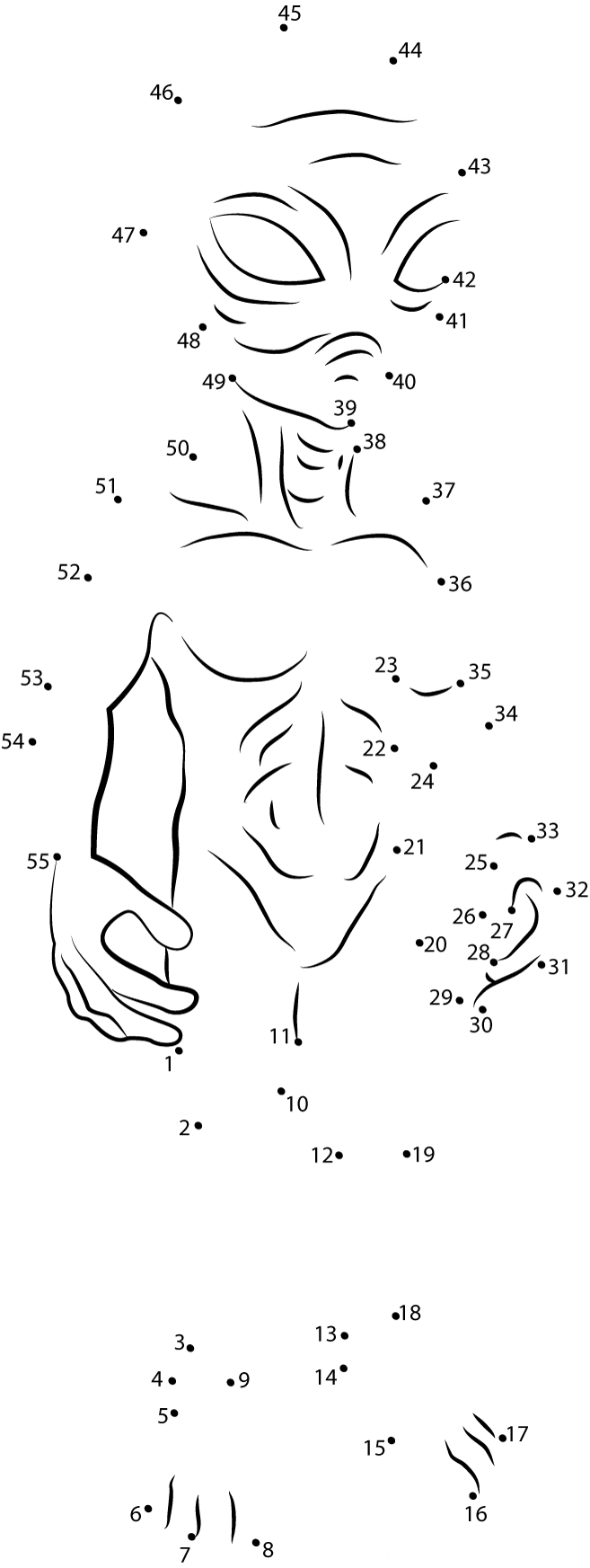 Scary Alien dot to dot worksheets