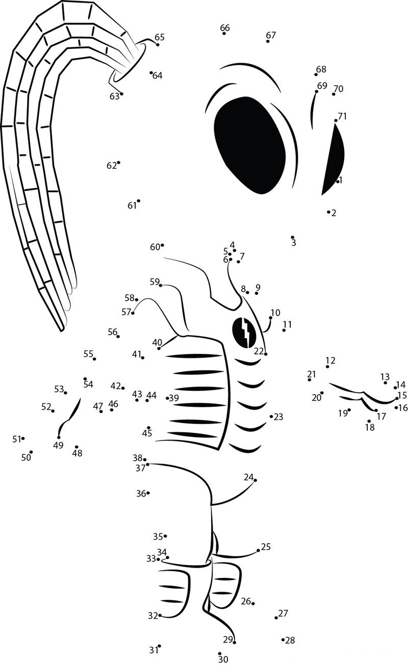 Space Alien dot to dot worksheets