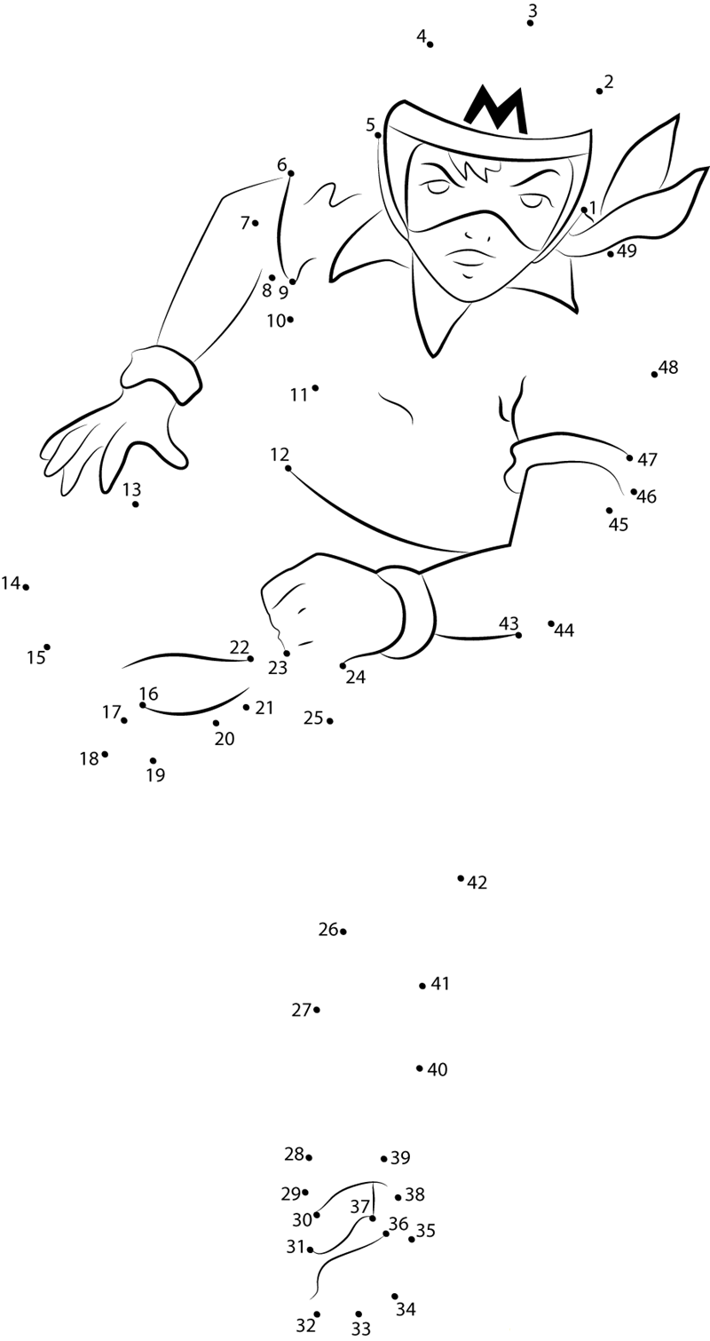 Speed Racer printable dot to dot worksheet