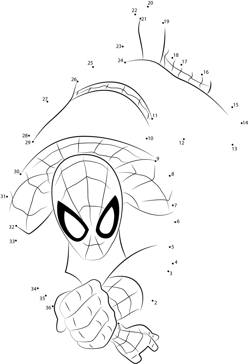 Marvel Universe Ultimate Spider Man dot to dot worksheets