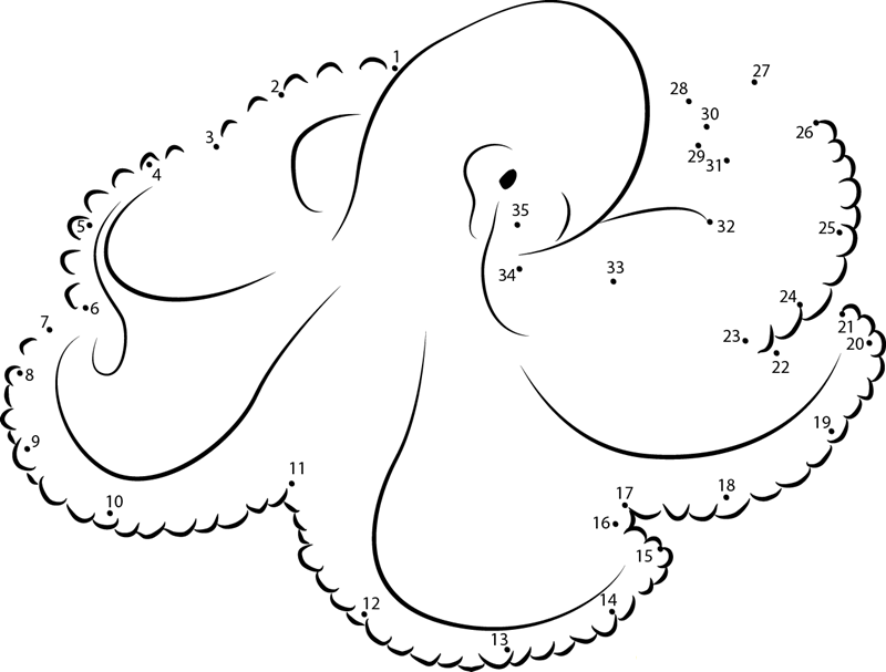 Octopus Don dot to dot worksheets