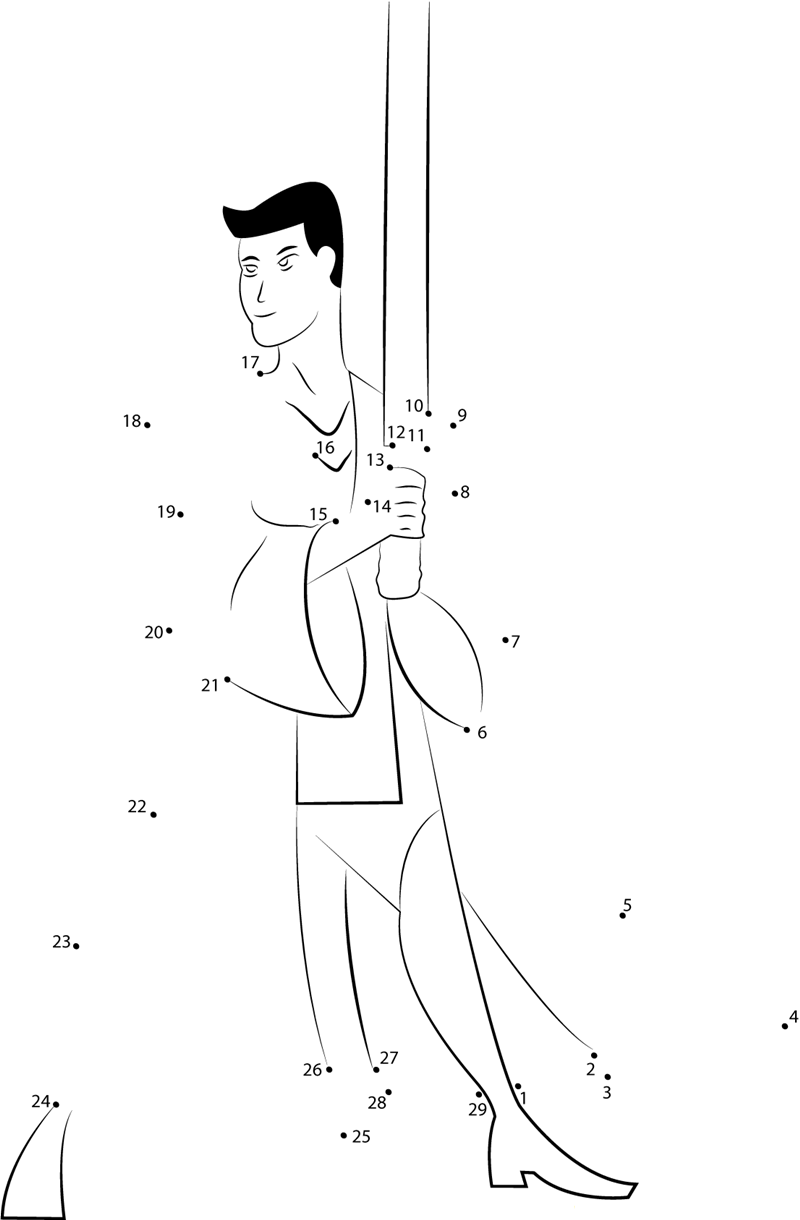 Star Wars With Sword dot to dot worksheets