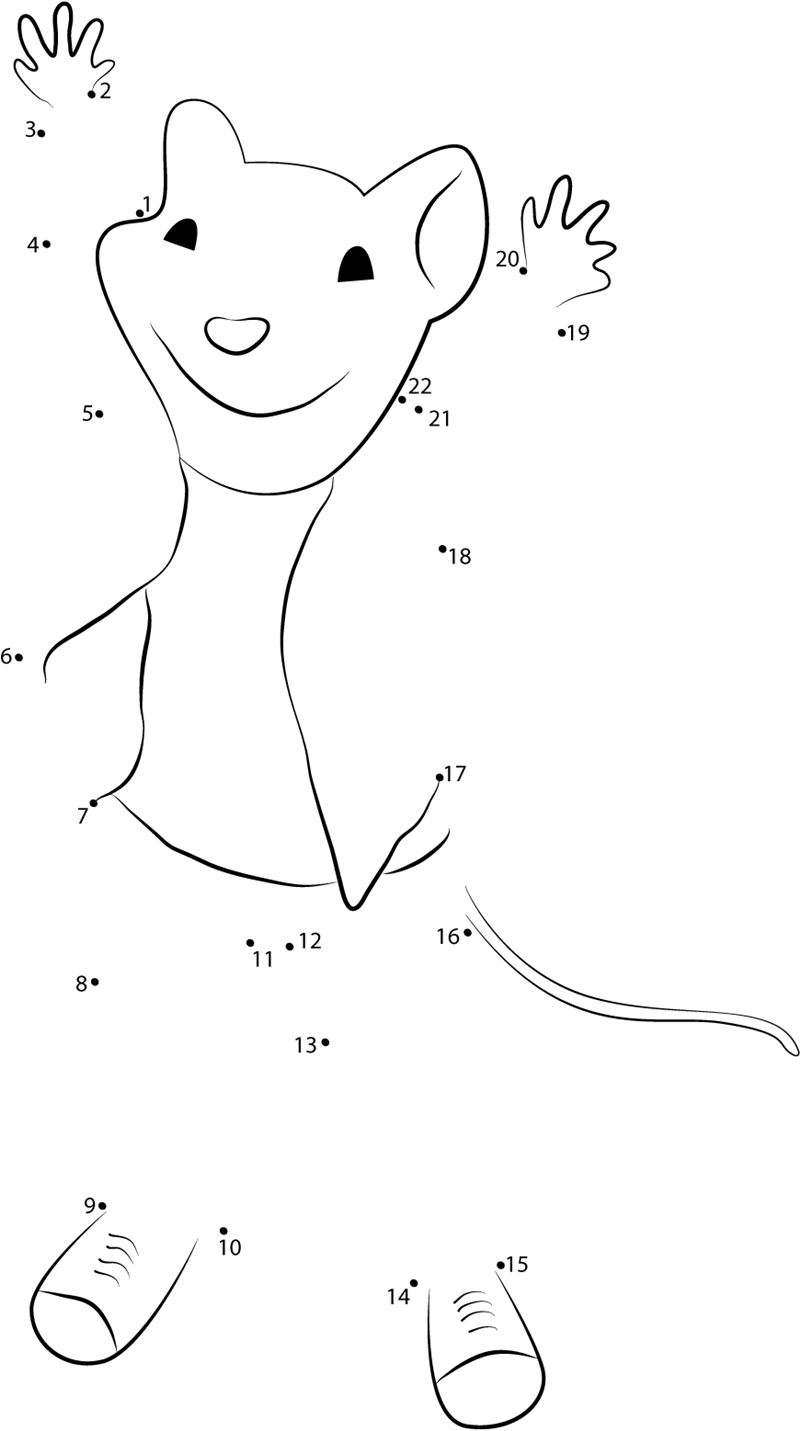 Stuart Little Enjoying dot to dot worksheets