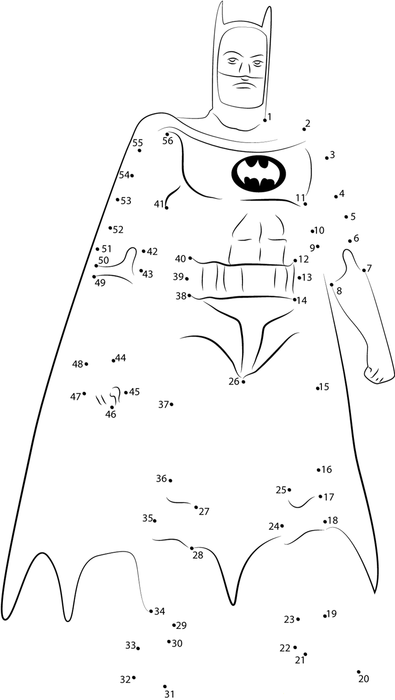 Batman dot to dot worksheets