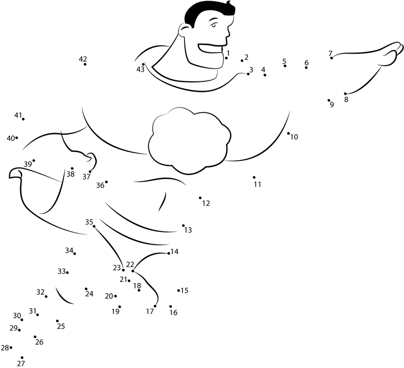 Superhero Flying printable dot to dot worksheet