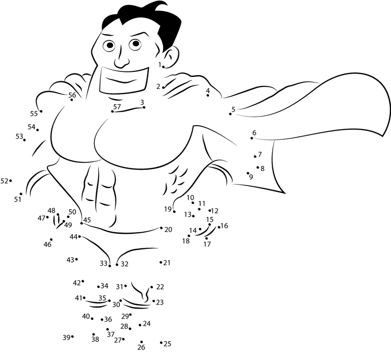 Superhero Smiling dot to dot worksheets