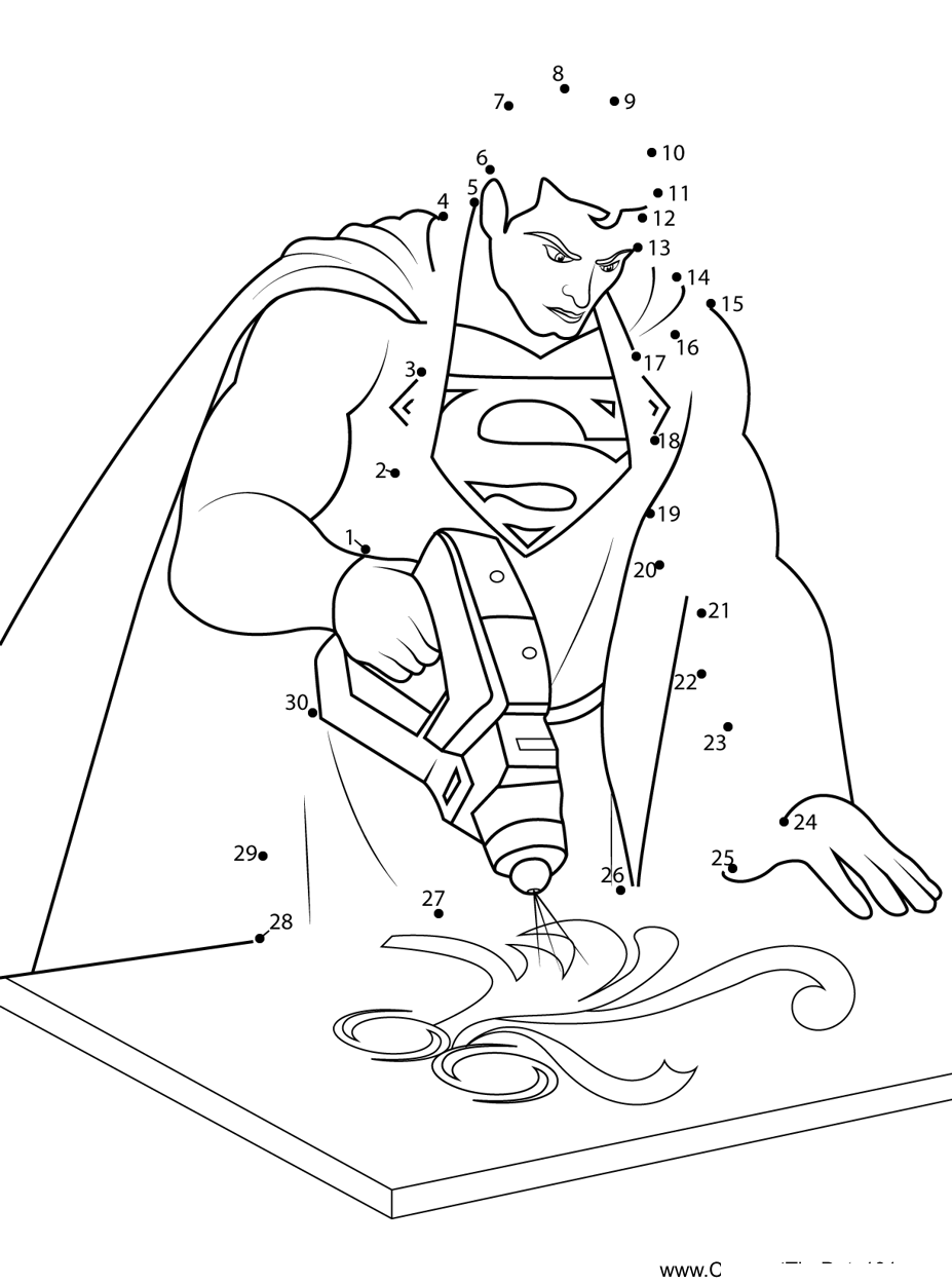 Superman-Making-Wooden-Design dot to dot worksheets