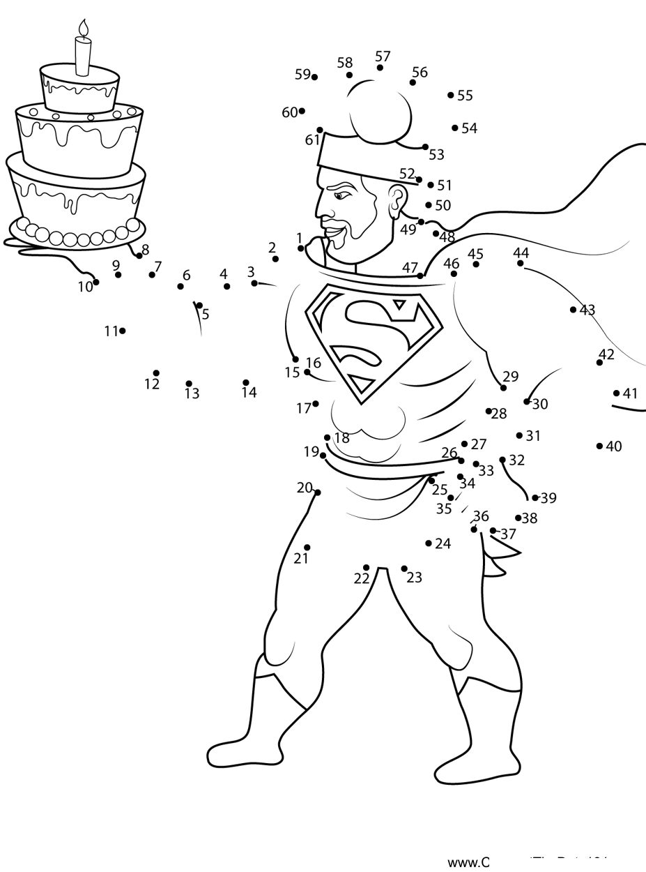 Superman-Master-Chef printable dot to dot worksheet