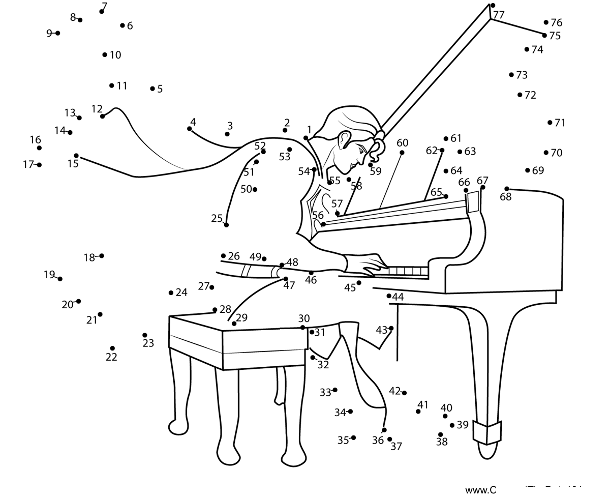 Superman-Playing-Panio printable dot to dot worksheet