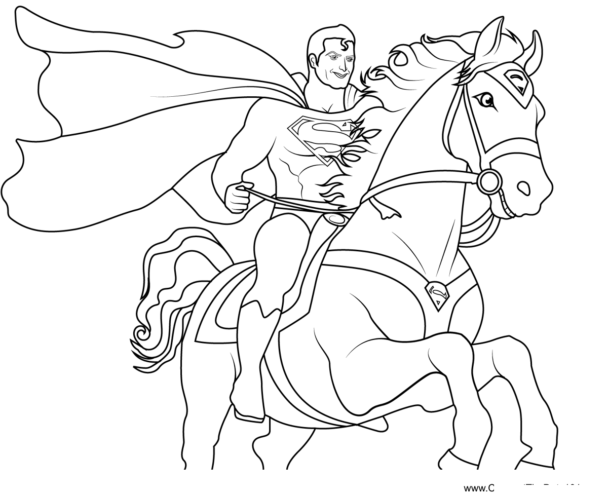 Superman-Riding-Horse dot to dot worksheets