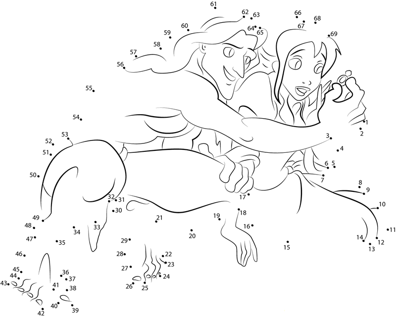 Cute Couple Tarzan And Jane dot to dot worksheets