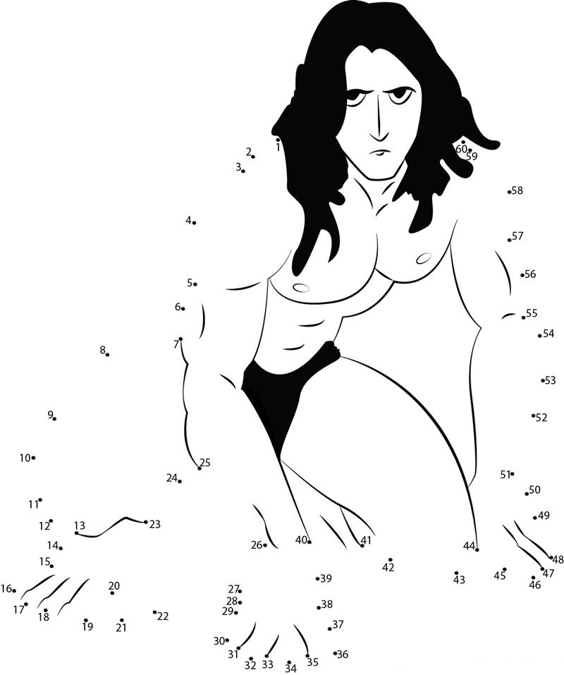 Tarzan Look printable dot to dot worksheet