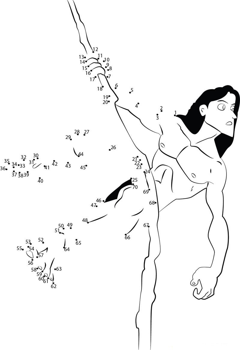 Tarzan On A Branch dot to dot worksheets