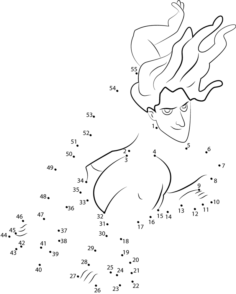 Tarzan Surfing dot to dot worksheets