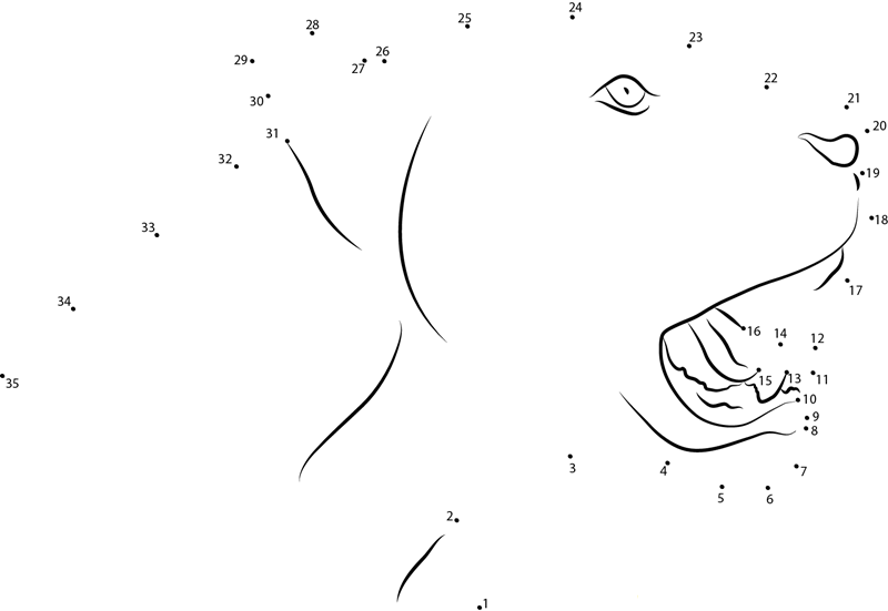 Black Panther Face dot to dot worksheets