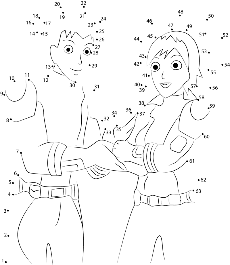 Josh And Yoko printable dot to dot worksheet