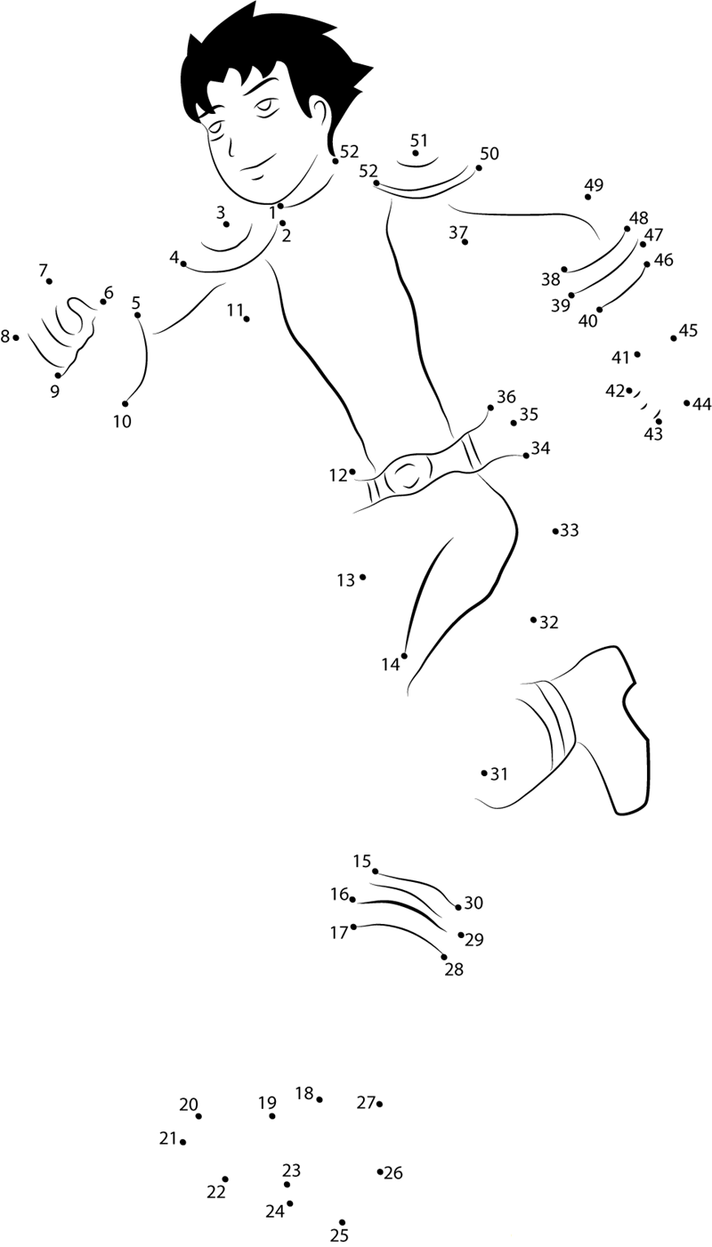 Josh Running printable dot to dot worksheet