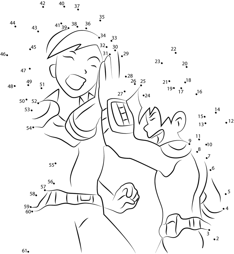 Yoko And Brett printable dot to dot worksheet