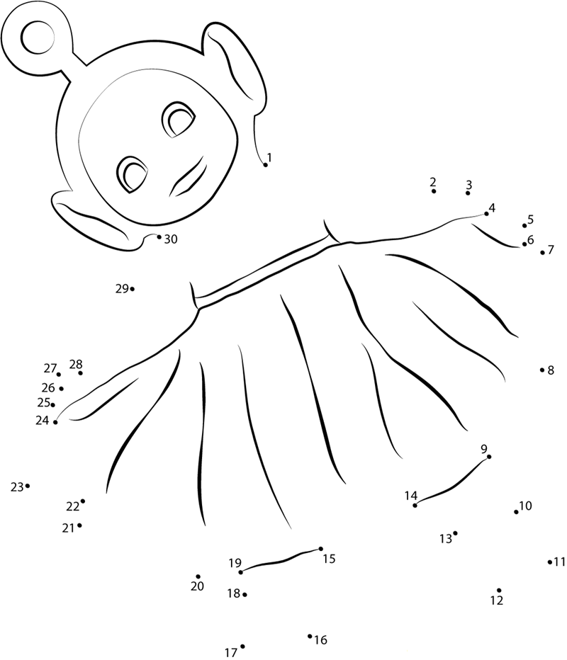 Po Dancing printable dot to dot worksheet