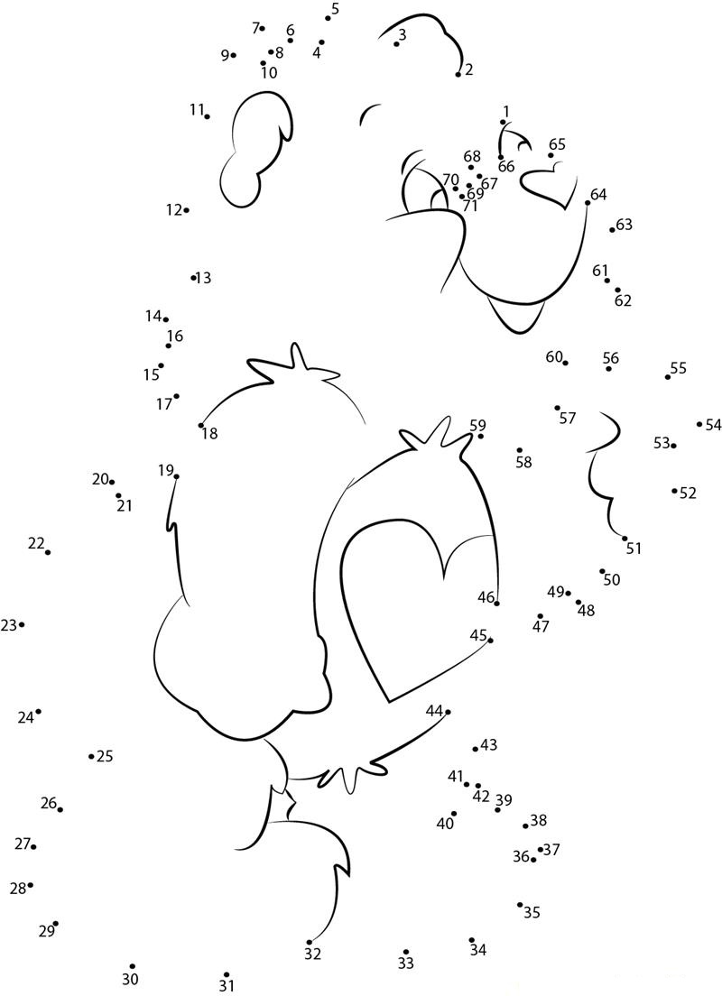 The Cute Bear dot to dot worksheets