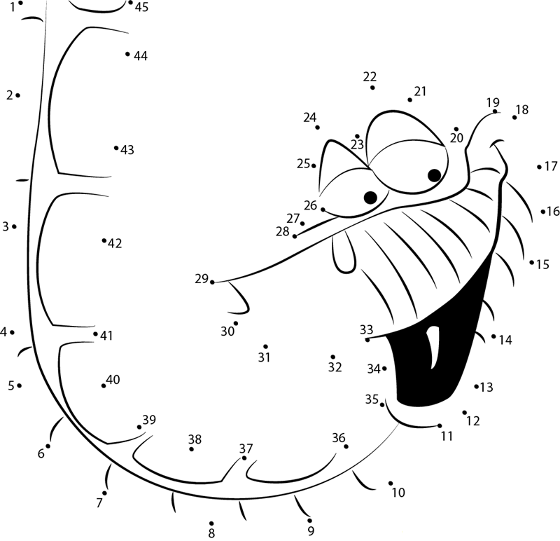 Kaa The Indian Python printable dot to dot worksheet