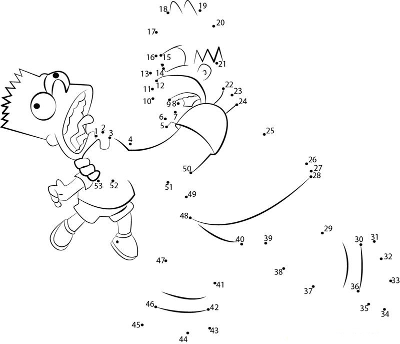 Aggressive Simpsons dot to dot worksheets