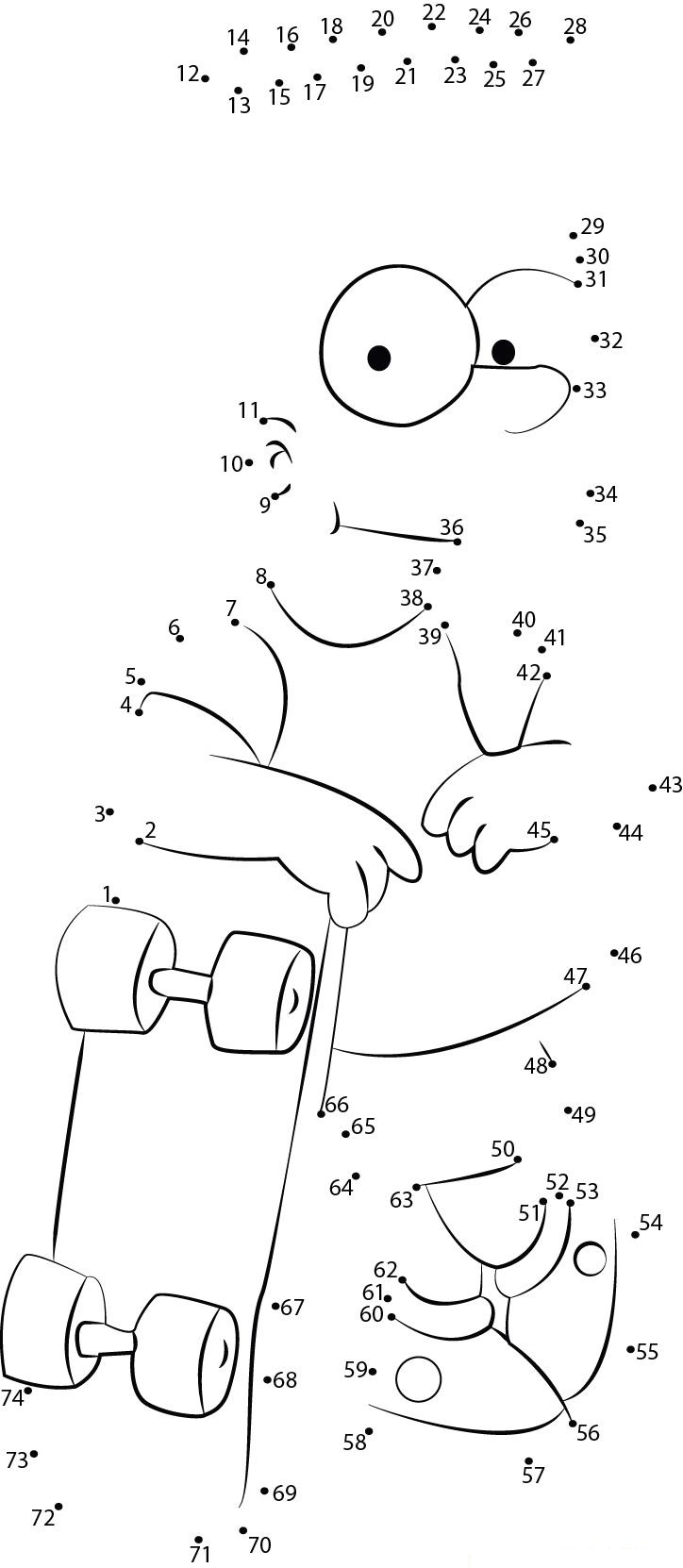 Smart Simpsons dot to dot worksheets