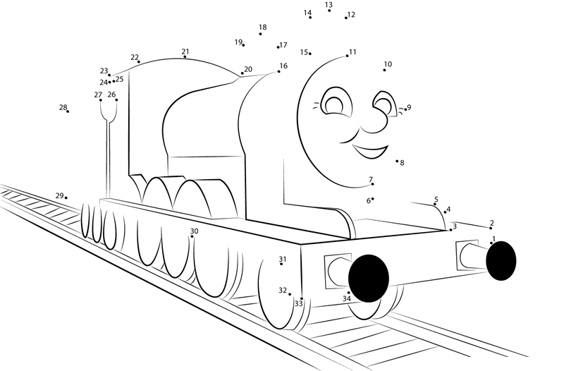 James The Red Engine dot to dot worksheets