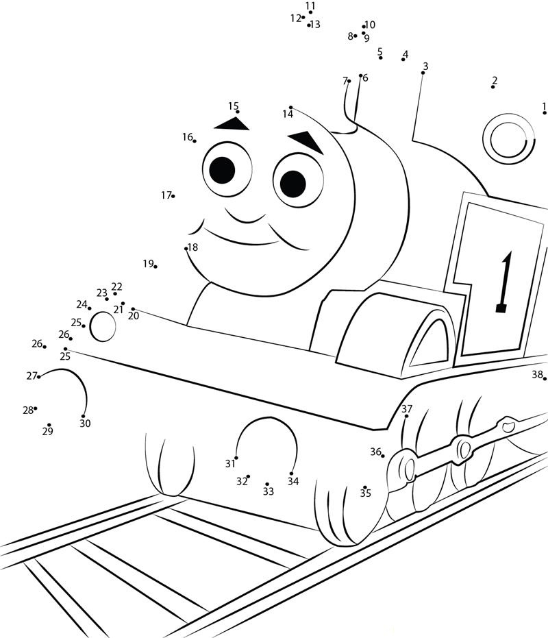 Thomas Tank Engine dot to dot worksheets