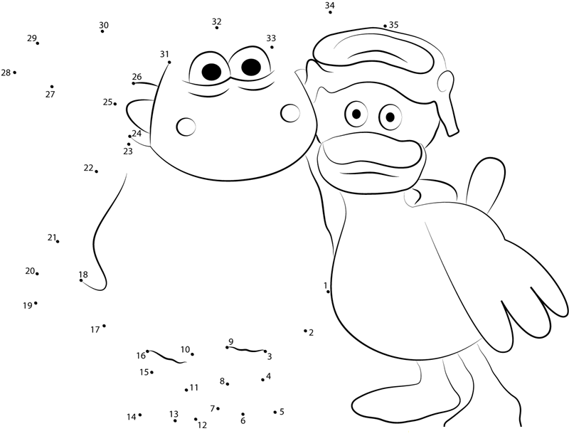 Happy Timmy And Yabba dot to dot worksheets