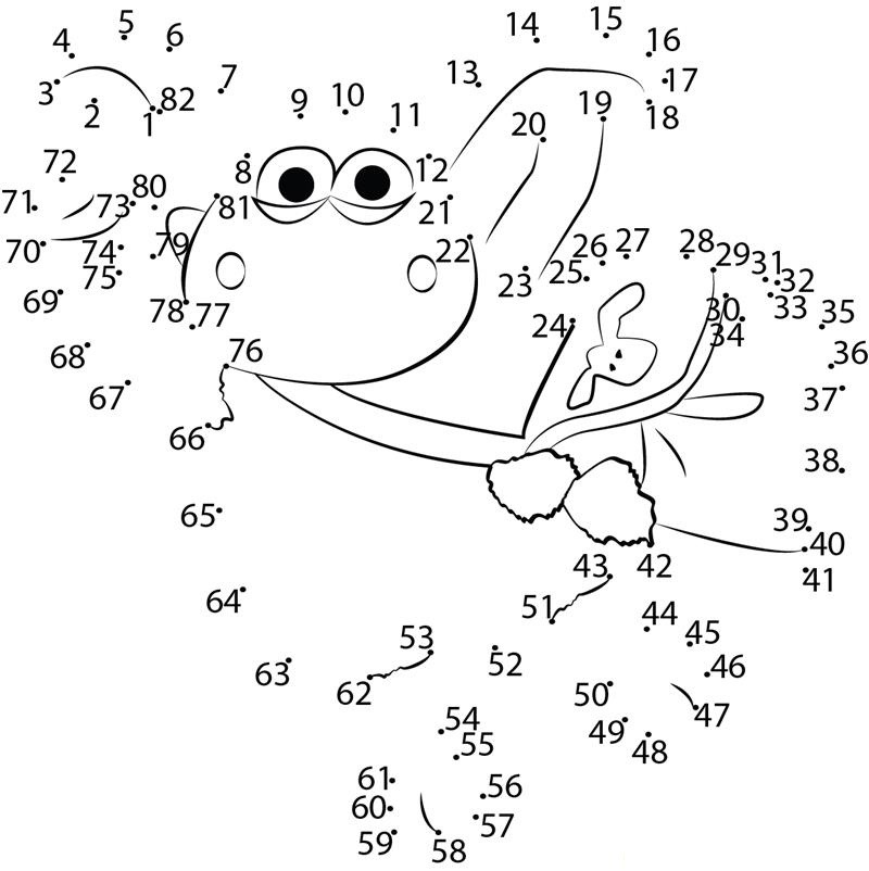 Joyful Timmy printable dot to dot worksheet