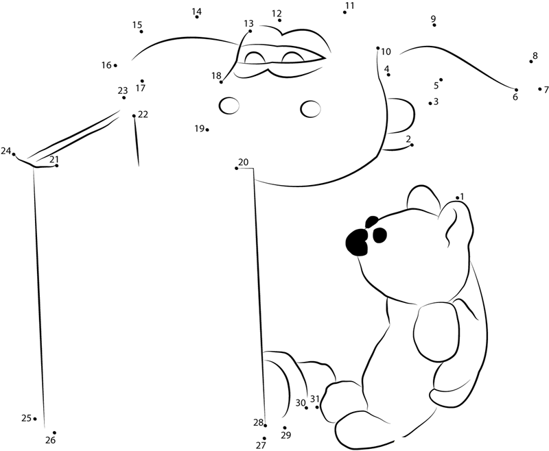 Timmy Reading A Book printable dot to dot worksheet