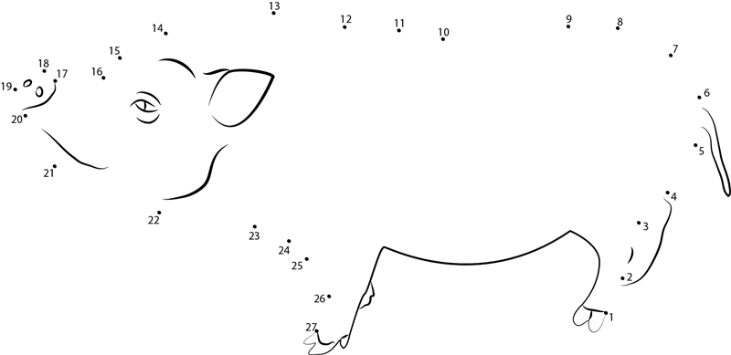 Peyton Pig printable dot to dot worksheet