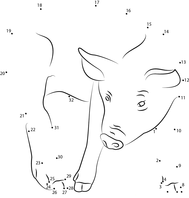 Pig printable dot to dot worksheet