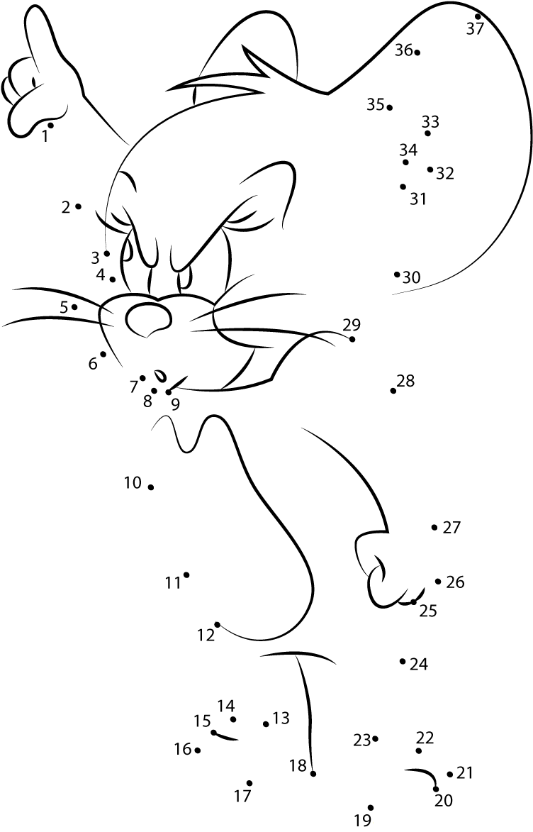 Angry Jerry printable dot to dot worksheet