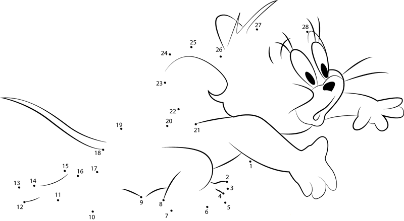 Jerry Running printable dot to dot worksheet