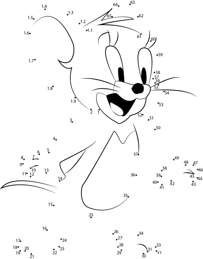 Naughty Jerry printable dot to dot worksheet