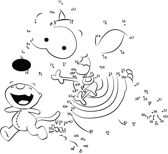 Toopy And Binoo dot to dot worksheets